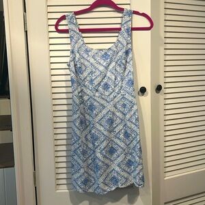 Short Patterned Blue Dress